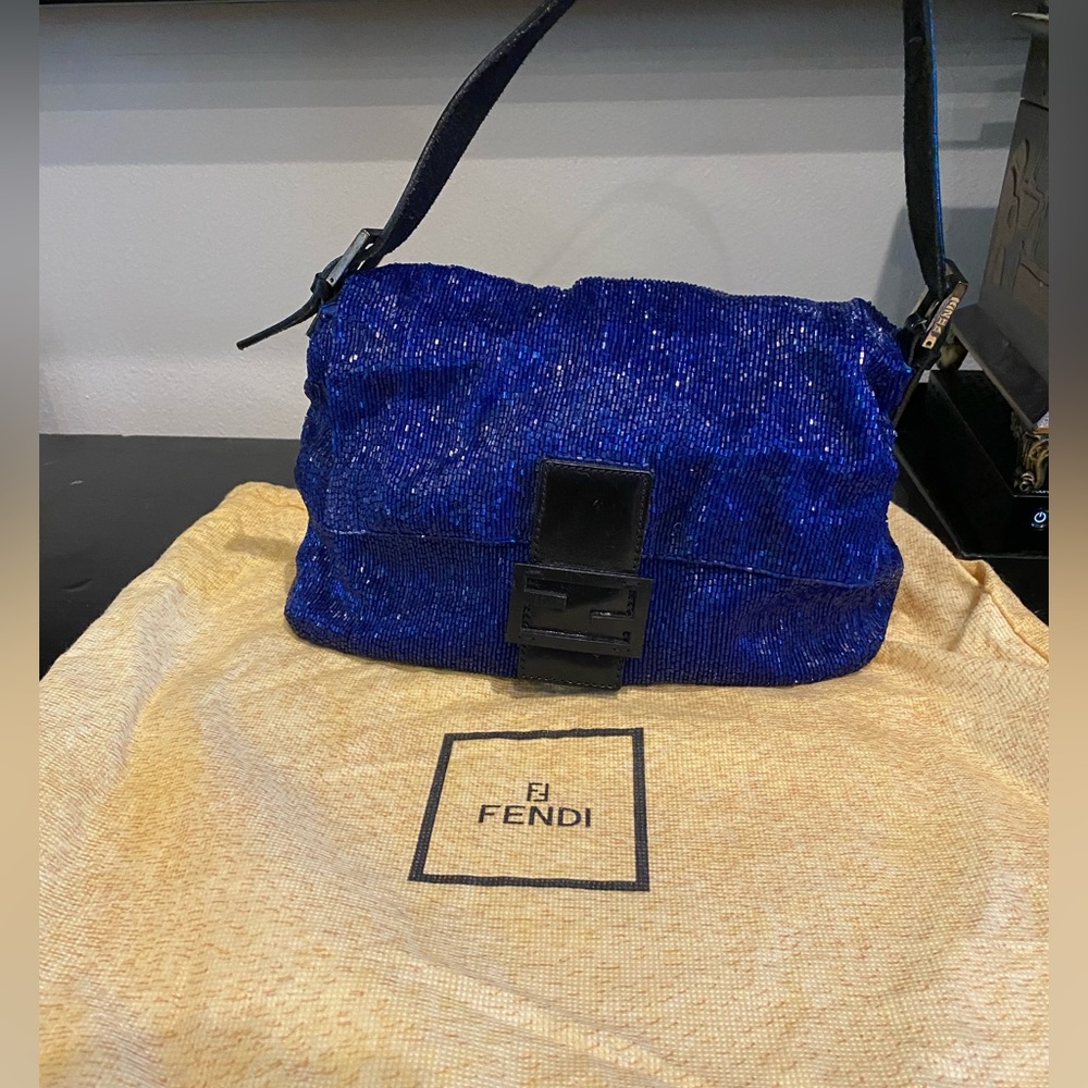 FENDI MAMA BEADED VINTAGE BLUE